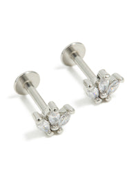 Surgical Steel Triangle Marquise Flat Back 2-Pack - link has visual effect only