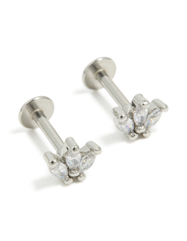 Surgical Steel Triangle Marquise Flat Back 2-Pack