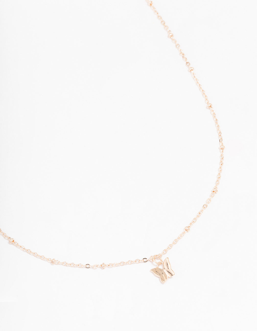 Rose Gold Mini Butterfly Pendant Necklace