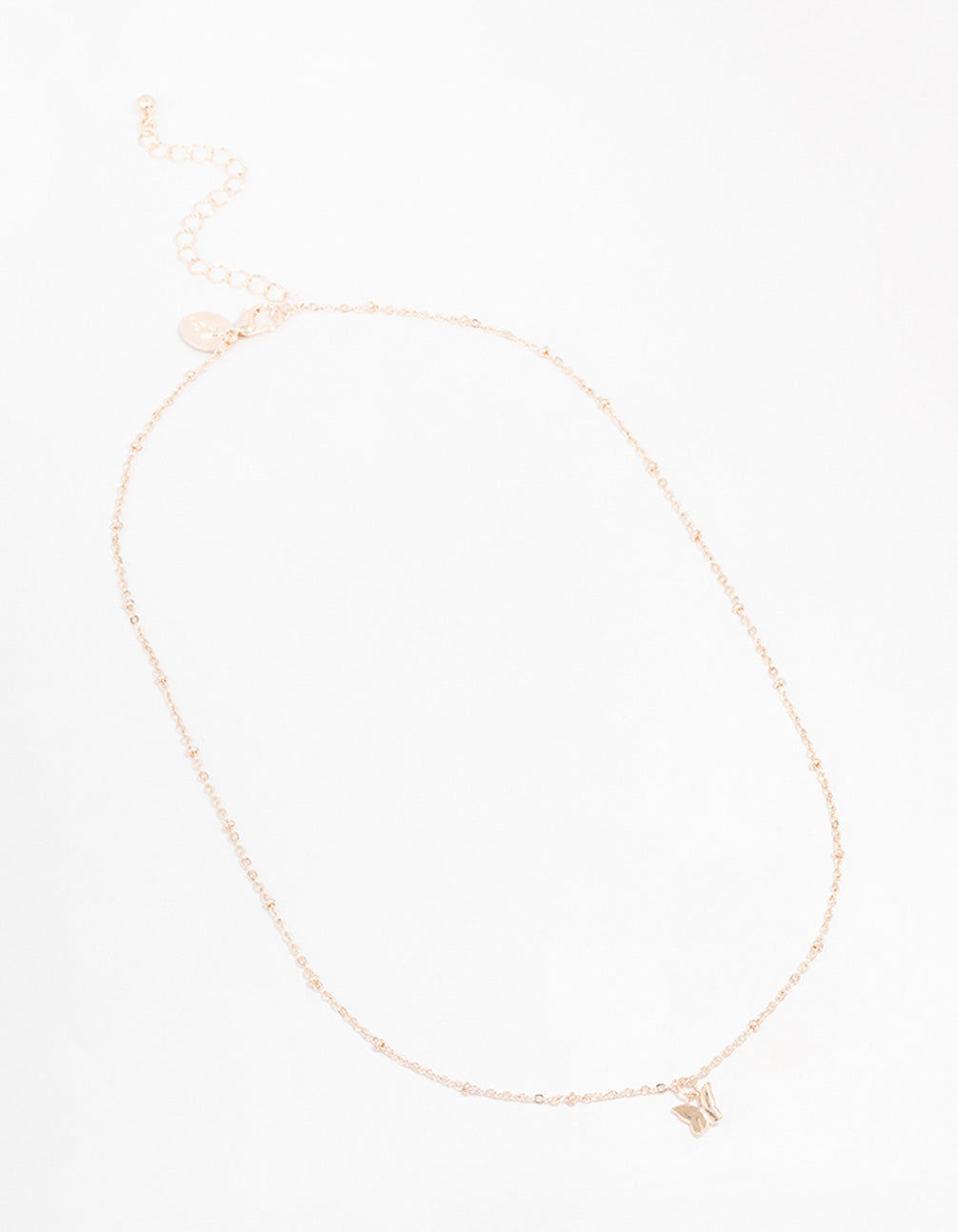 Rose Gold Mini Butterfly Pendant Necklace
