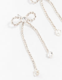 Silver Diamante Cupchain Bow Drop Earrings - link has visual effect only