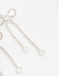 Silver Diamante Cupchain Bow Drop Earrings - link has visual effect only