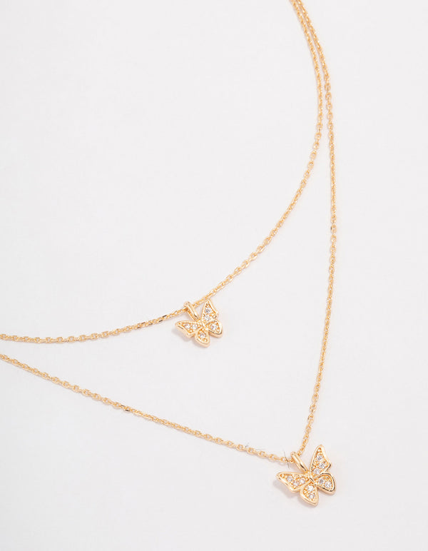 Gold Necklace Butterfly Choker Forever 21 Metal Necklaces Forever