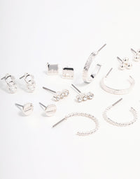 Silver Stud & Hoop Basic Earring Pack - link has visual effect only