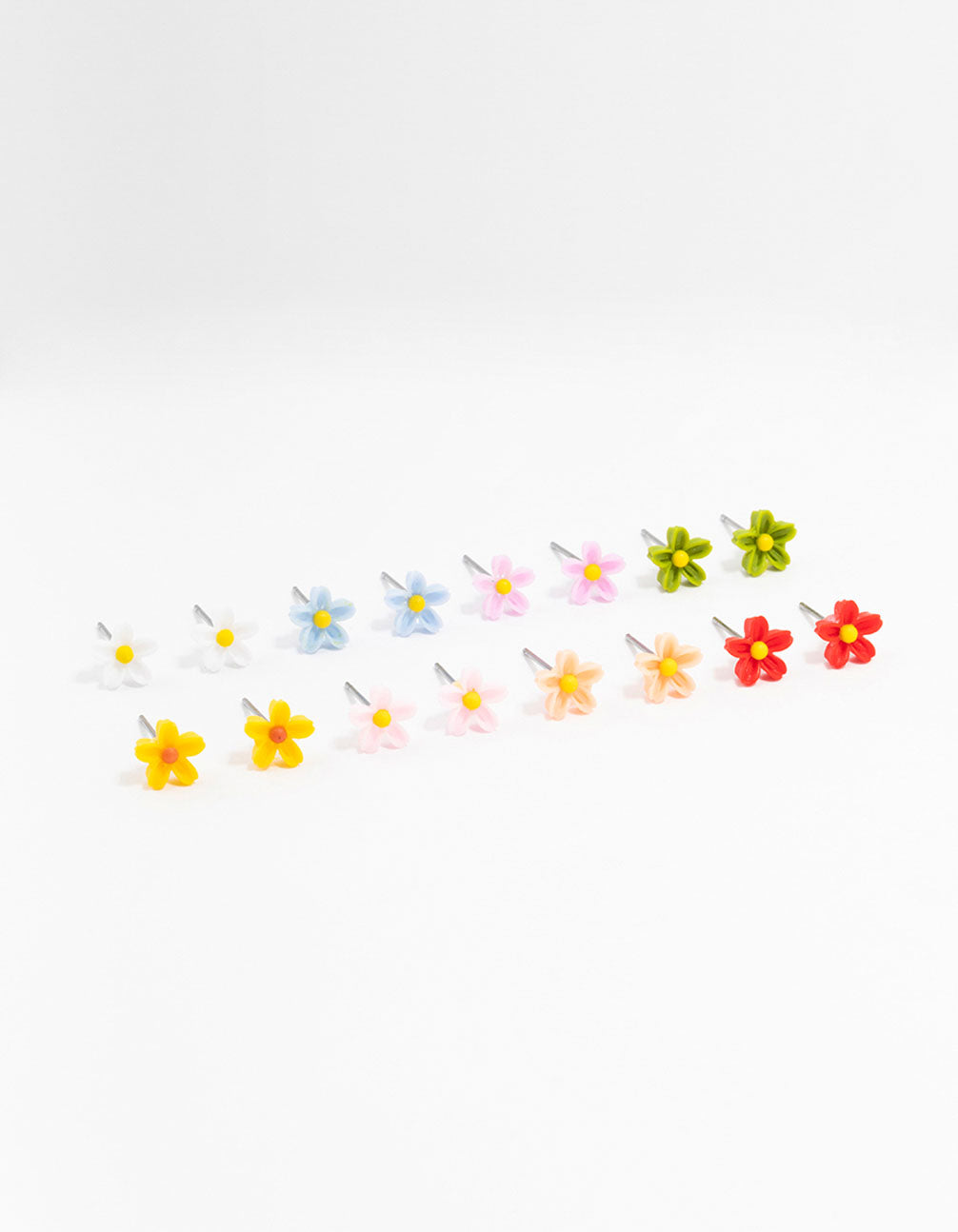 Silver Daisy Earrings 8-Pack