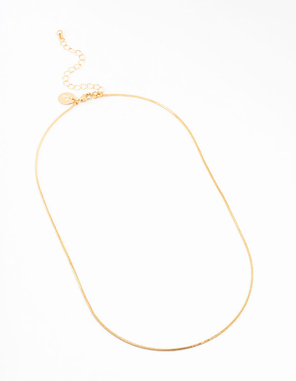 Gold Box Chain Necklace
