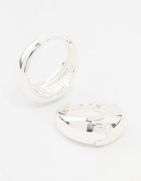 Silver Plated Large Chunky Classic Hoop Earrings - link has visual effect only