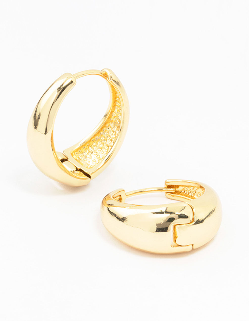 Large Gold Plated Chunky Classic Hoop Earrings