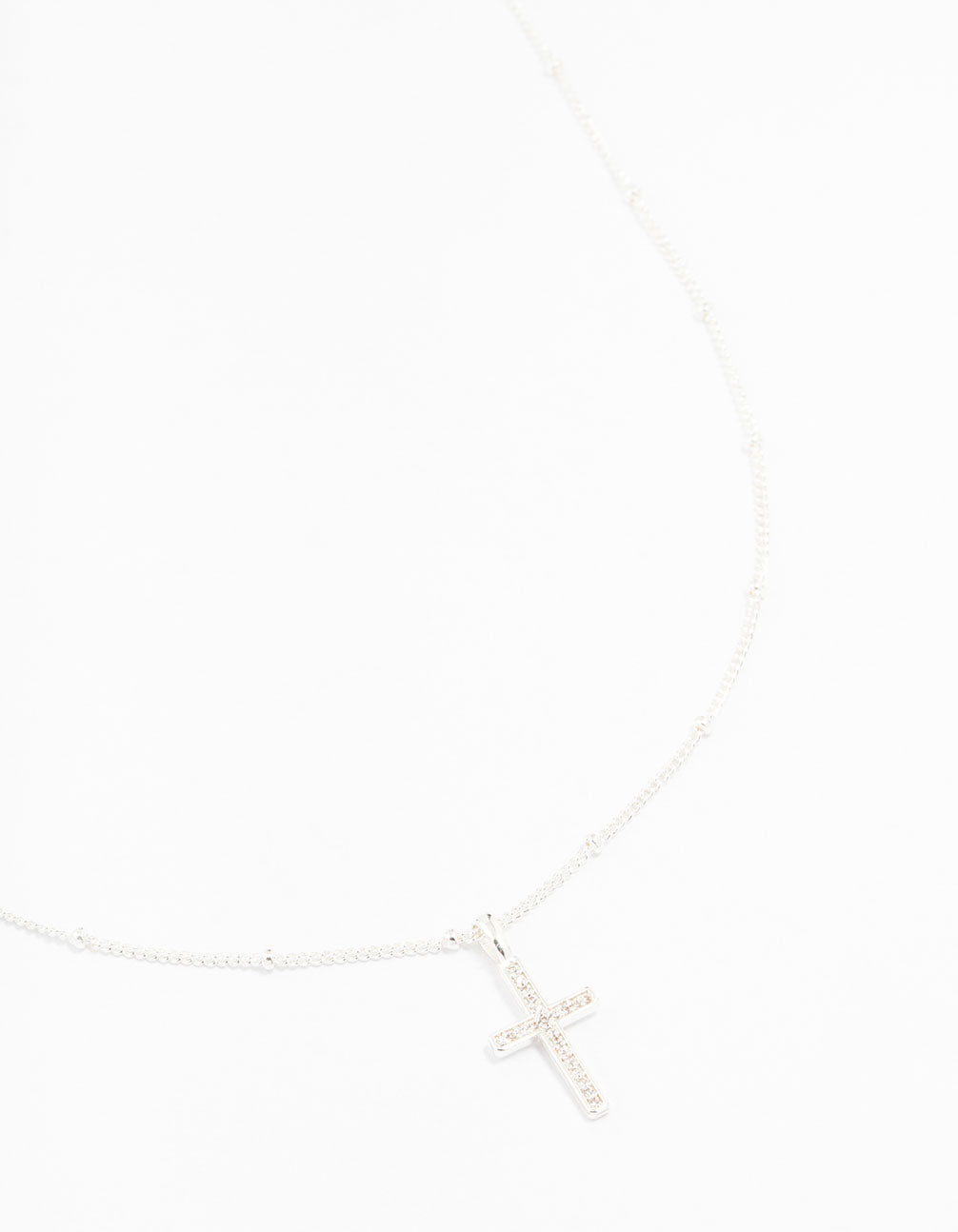 Silver Plated Pave Cubic Zirconia  Necklace