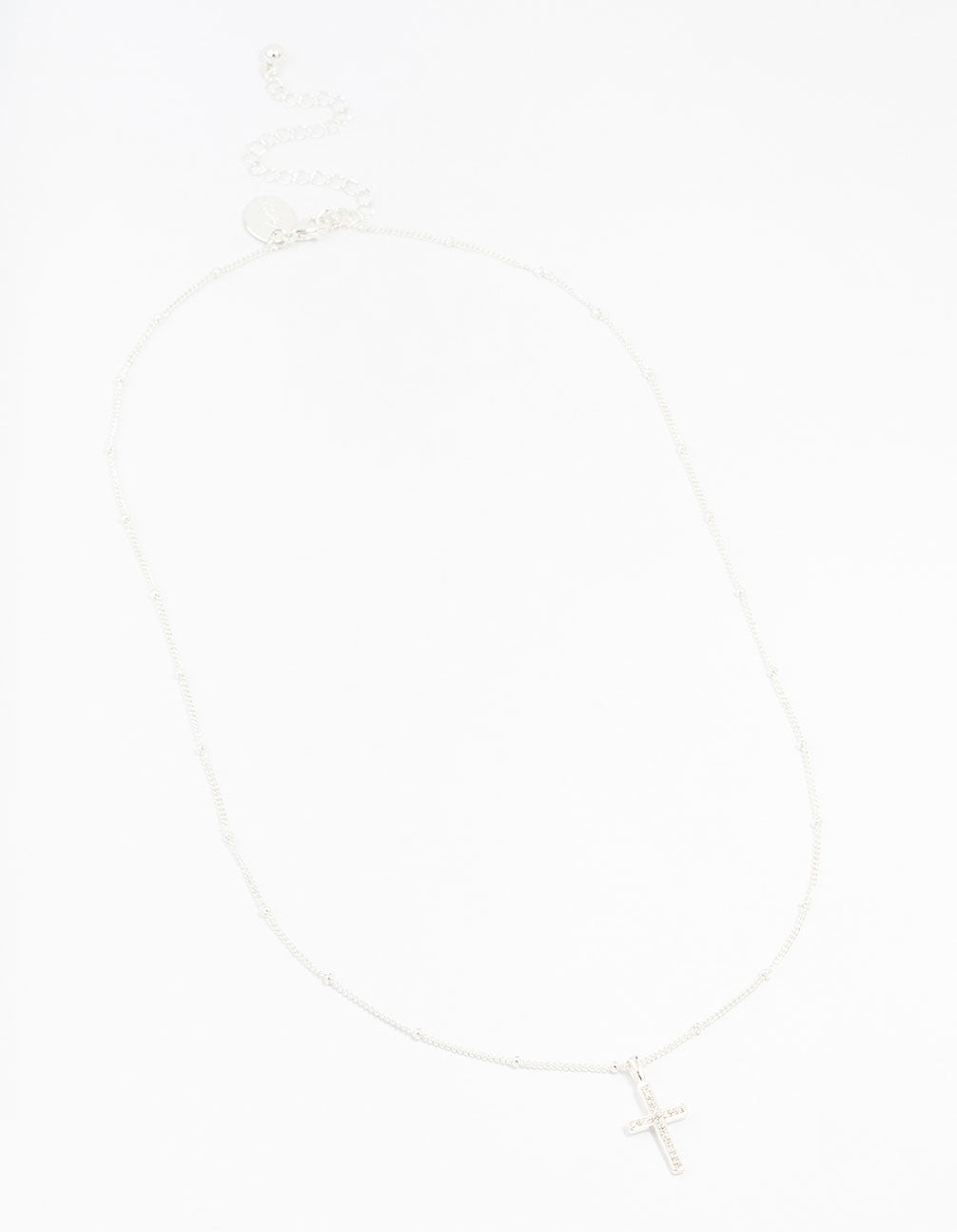 Silver Plated Pave Cubic Zirconia  Necklace