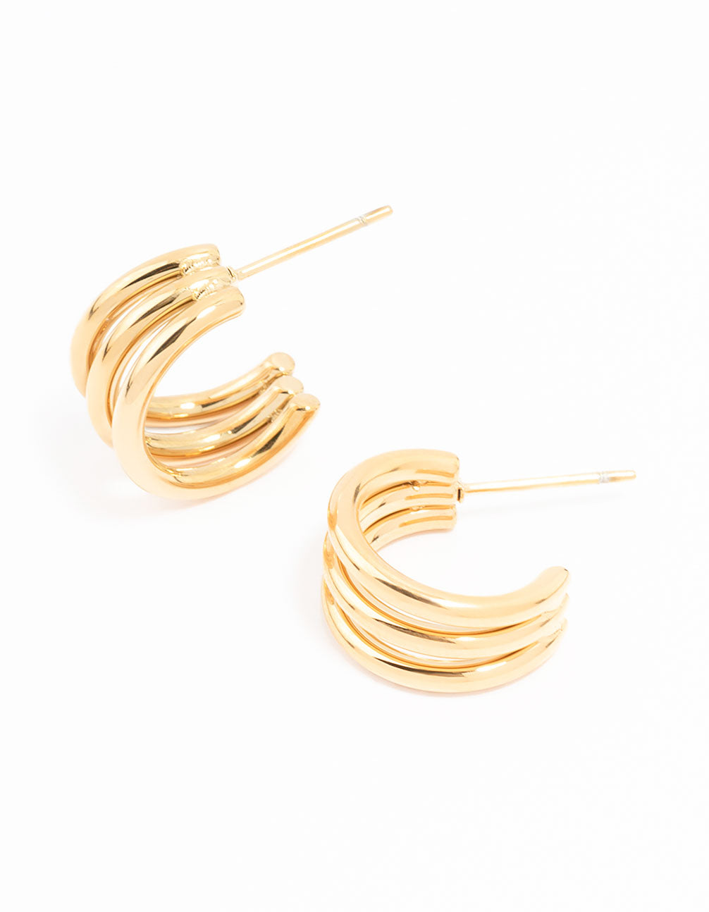 Waterproof Gold Plated Stainless Steel Cage Hoop Earrings