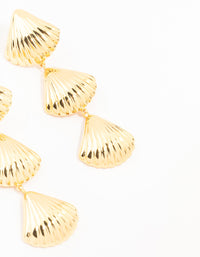 Waterproof Gold Plated Stainless Steel Shell Drop Earrings - link has visual effect only