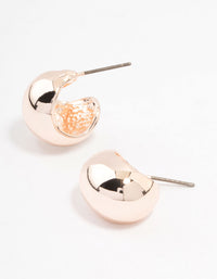 Rose Gold Plated Chunky Round Hoop Earrings - link has visual effect only
