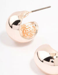 Rose Gold Plated Chunky Round Hoop Earrings - link has visual effect only