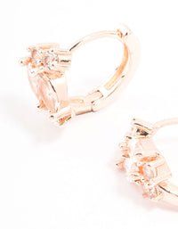 Rose Gold Plated Cubic Zirconia Marquise Cluster Hoop Earrings - link has visual effect only