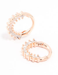 Rose Gold Plated Cubic Zirconia Pave Clicker Earrings - link has visual effect only