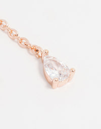 Rose Gold Plated Cubic Zirconia Marquise Stud & Drop Earrings - link has visual effect only
