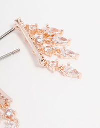 Rose Gold Plated Cubic Zirconia Pave Drop Crawler Earrings - link has visual effect only