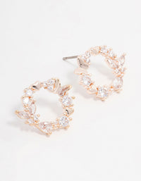 Rose Gold Plated Cubic Zirconia Butterfly Wreath Earrings - link has visual effect only