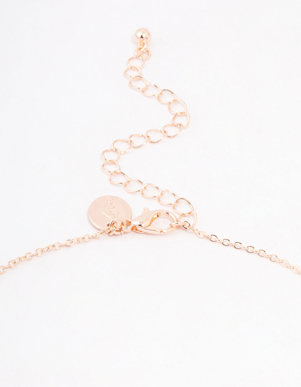 Rose Gold Plated Cubic Zirconia Pave Chunky Bow Necklace