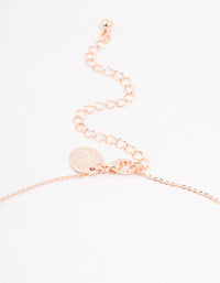 Rose Gold Plated Cubic Zirconia Double Pave Heart Necklace - link has visual effect only