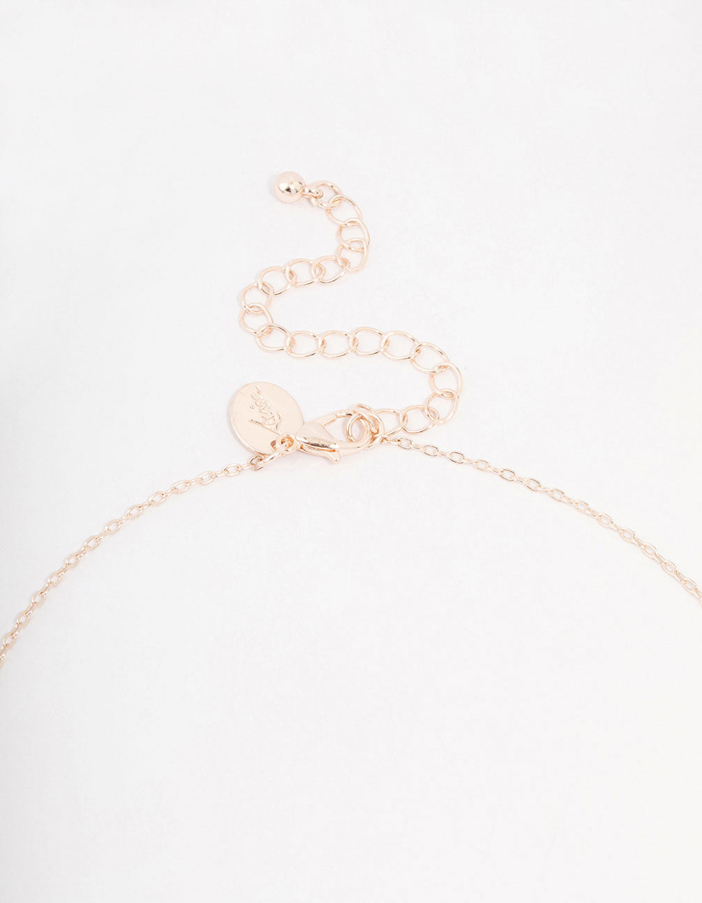 Rose Gold Plated Cubic Zirconia Dainty Flower Station Necklace
