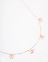 Rose Gold Plated Cubic Zirconia Butterfly Dainty Necklace - link has visual effect only