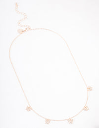 Rose Gold Plated Cubic Zirconia Butterfly Dainty Necklace - link has visual effect only