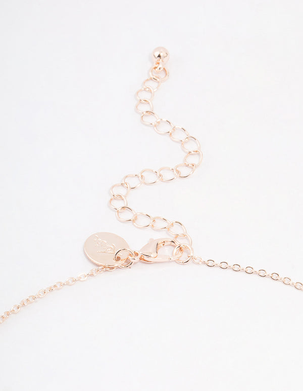 Rose Gold Plated Cubic Zirconia Butterfly Dainty Necklace