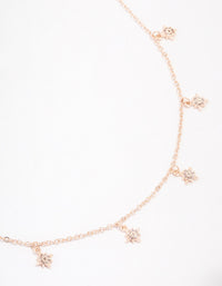 Rose Gold Plated Cubic Zirconia Dainty Star Drop Necklace - link has visual effect only