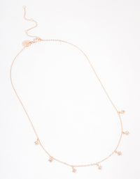 Rose Gold Plated Cubic Zirconia Dainty Star Drop Necklace - link has visual effect only