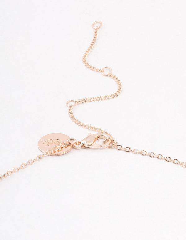 Rose Gold Plated Cubic Zirconia Dainty Star Drop Necklace