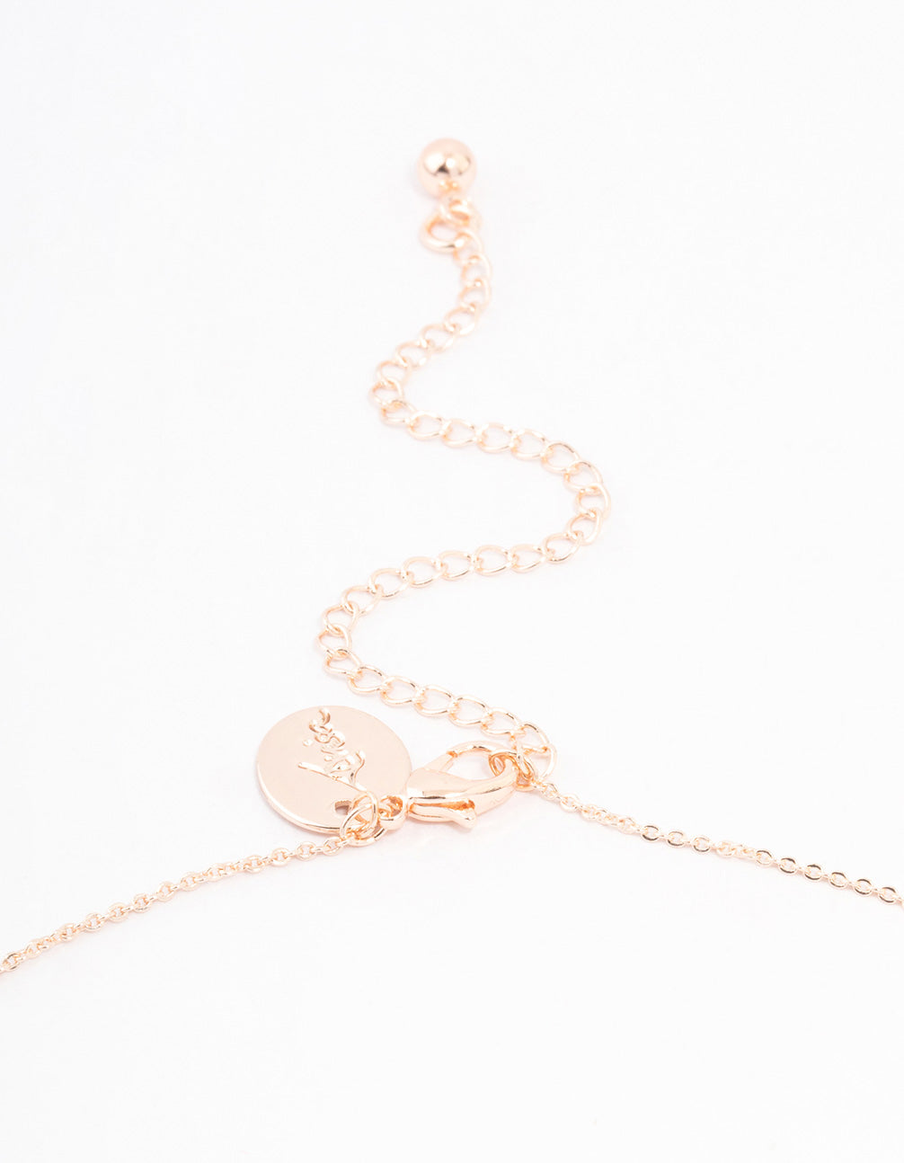 Rose Gold Plated Cubic Zirconia Pearl Flower Drop Necklace