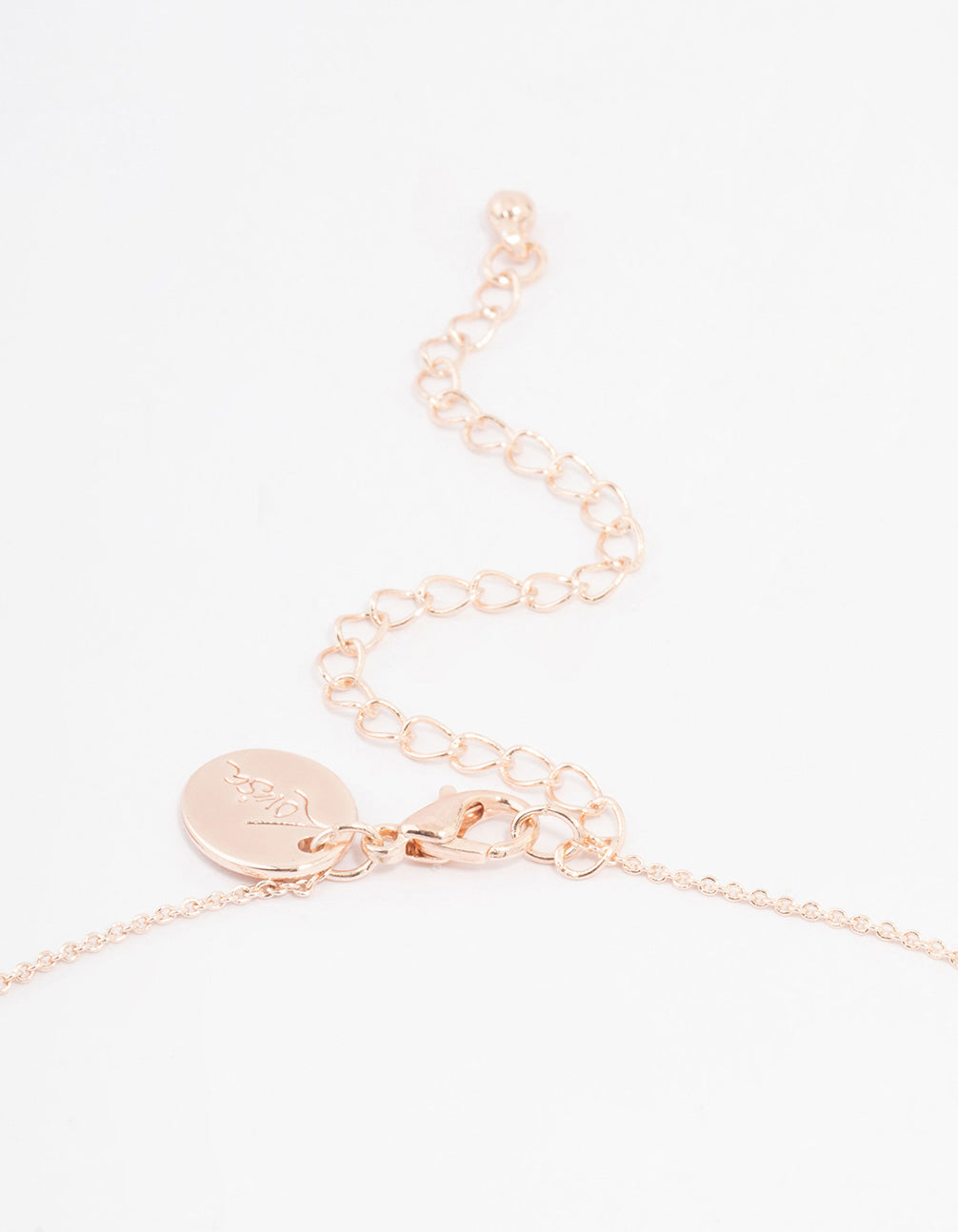 Rose Gold Plated Cubic Zirconia Mini Pear Cluster Necklace