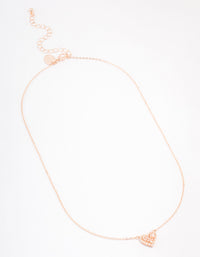 Rose Gold Plated Cubic Zirconia Baguette Heart Pendant Necklace - link has visual effect only