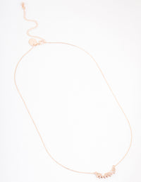 Rose Gold Plated Cubic Zirconia Mini Heart Banner Necklace - link has visual effect only