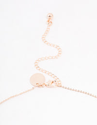 Rose Gold Plated Cubic Zirconia Mini Heart Banner Necklace - link has visual effect only