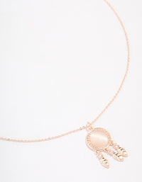 Rose Gold Plated Cubic Zirconia Dream Catcher Necklace - link has visual effect only