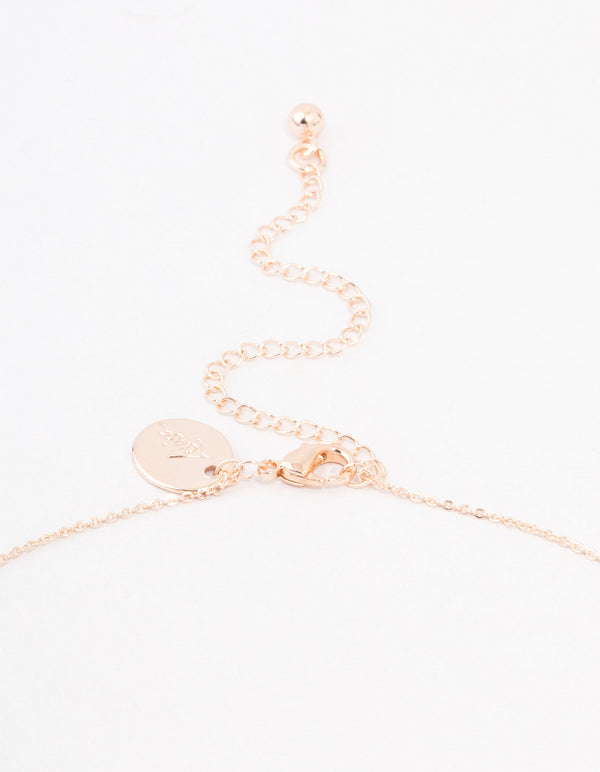 Rose Gold Plated Cubic Zirconia Dream Catcher Necklace