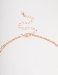 Rose Gold Plated Cubic Zirconia Double Station Drop Necklace - link has visual effect only