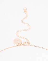 Rose Gold Plated Cubic Zirconia Mother of Pearl Butterfly Drop Necklace - link has visual effect only