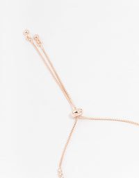 Rose Gold Plated Cubic Zirconia Baguette Bow Toggle Bracelet - link has visual effect only