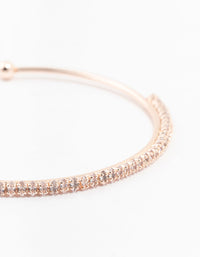 Rose Gold Plated Cubic Zirconia Mini Marquise Wrist Cuff - link has visual effect only
