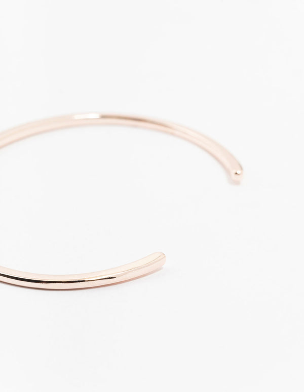 Rose Gold Plated Cubic Zirconia Pave Centre Wrist Cuff