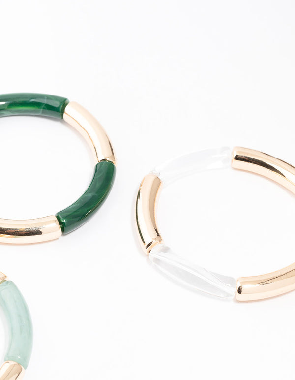 Gold  Stretch Bracelets 3-Pack