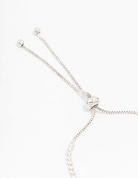 Silver Cubic Zirconia Toggle Bracelet - link has visual effect only