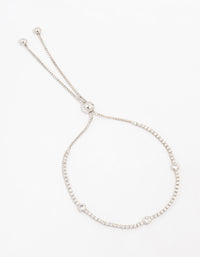 Silver Cubic Zirconia Toggle Bracelet - link has visual effect only