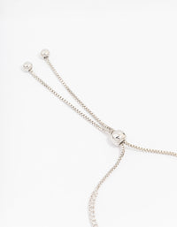 Silver Cubic Zirconia Toggle Bracelet - link has visual effect only