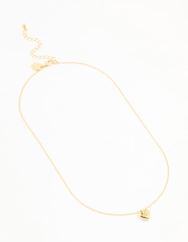 Gold Plated Cubic Zirconia Heart Pendant Necklace