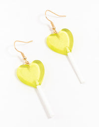 Yellow Plastic Lollipop Drop Earrings - link has visual effect only